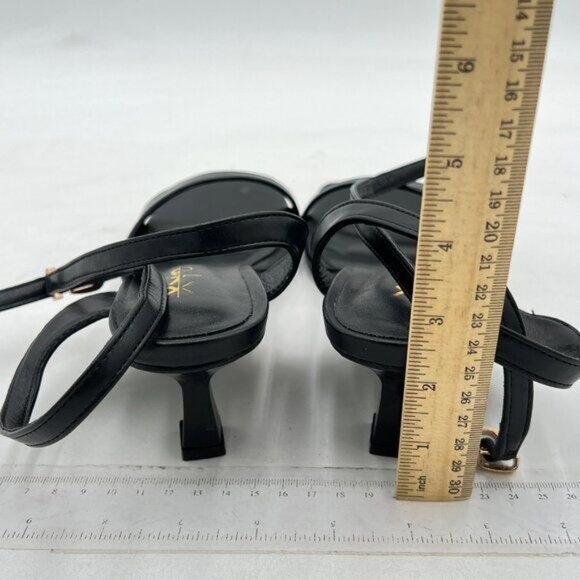 XYD Black Open Toe Ankle Strap Kitten Heel Buckle Dance Casual Dating Sandals - Picture 4 of 7